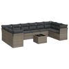 vidaXL Salon de jardin 11 pcs avec coussins gris r&eacute;sine tress&eacute;e
