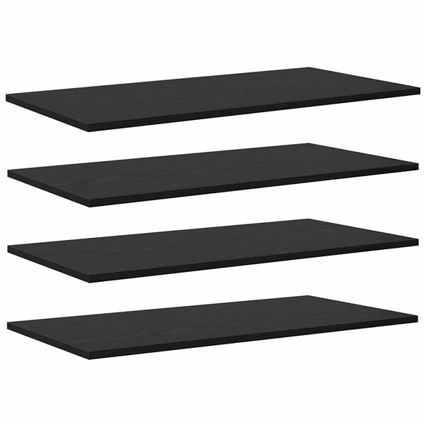 vidaXL &Eacute;tag&egrave;re &agrave; livres 4 pcs Noir 80 x 40 x 1,5 cm Bois d'ing&eacute;nierie