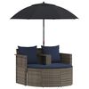 vidaXL Canap&eacute; de jardin 8 pc polyrotin Gris et bleu marine