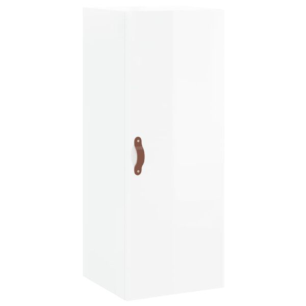 vidaXL Armoire murale blanc brillant 34,5x34x90 cm