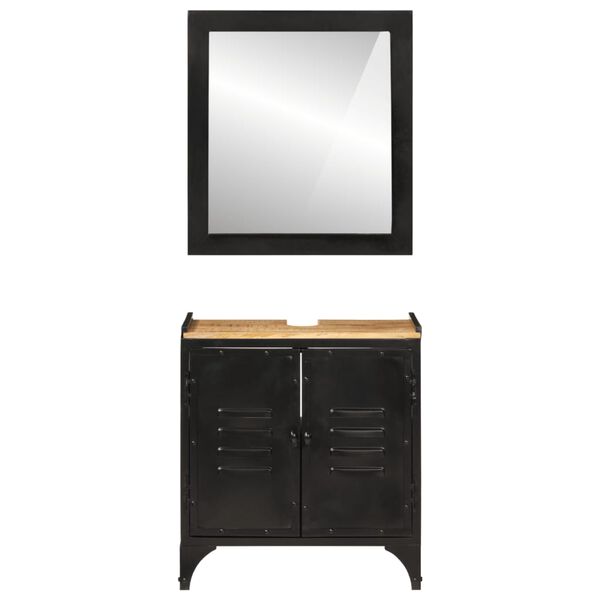 vidaXL Ensemble de meubles salle de bain 2 pcs fer et bois de manguier