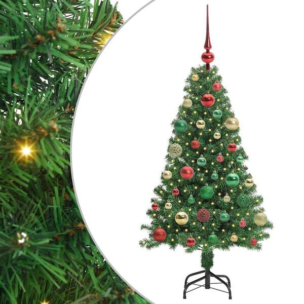 vidaXL Sapin de No&euml;l artificiel Vert 120 cm PVC, Acier et Plastique