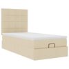 vidaXL Lit ottoman avec matelas et LED cr&egrave;me 90x200 cm tissu