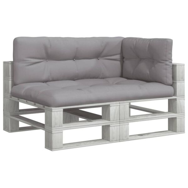 vidaXL Coussins de palette lot de 3 gris tissu