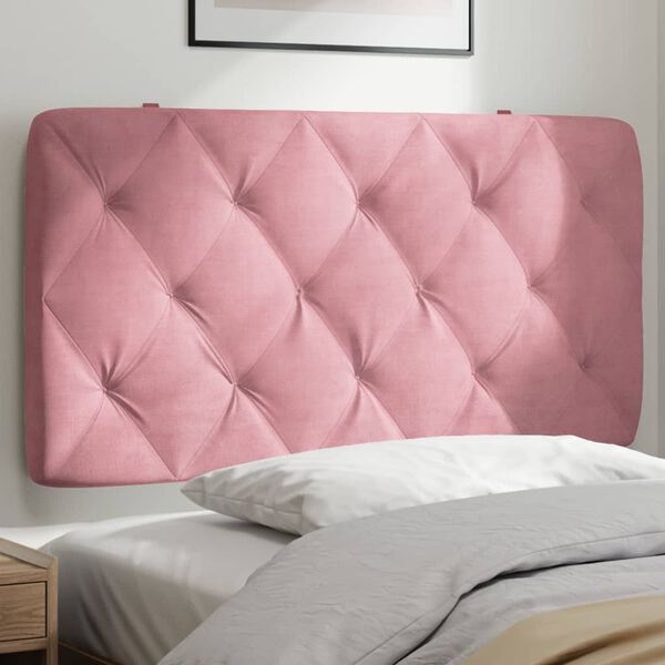 vidaXL Coussin de t&ecirc;te de lit rose 100 cm velours