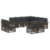 vidaXL Ensemble de canap&eacute; de jardin 11 pc Gris polyrotin