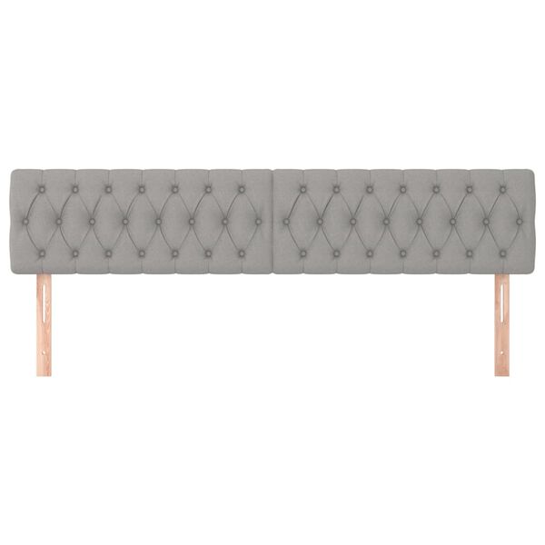 vidaXL T&ecirc;tes de lit Gris clair 200x7x78/88 cm Tissu