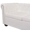vidaXL Canap&eacute; d'angle Chesterfield 5 places en similicuir blanc
