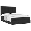 VidaXL Cadre de lit ottoman avec matelas noir 140x190 cm tissu
