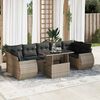vidaXL Salon de jardin 8 pcs avec coussins gris r&eacute;sine tress&eacute;e