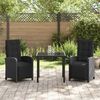vidaXL Ensemble de salle &agrave; manger pour jardin 3 pcs Noir polyrotin