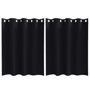 vidaXL Rideaux occultants avec anneaux 2 pcs Noir 140 x 140 cm