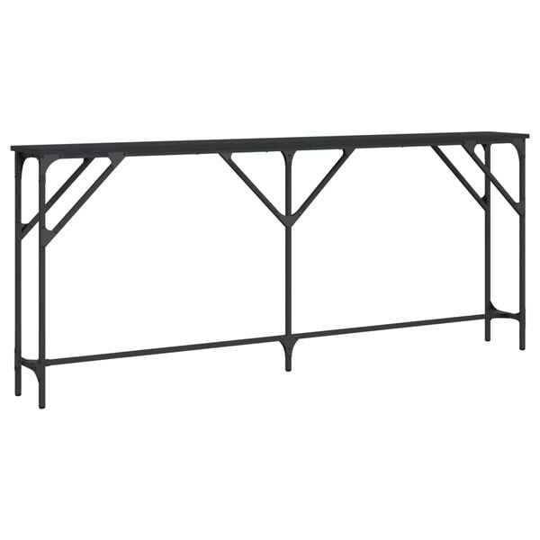 vidaXL Table console noir 180x23x75 cm bois d'ingénierie