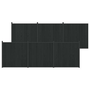 vidaXL Panneau de cl&ocirc;ture 6 pcs WPC et Aluminium Noir