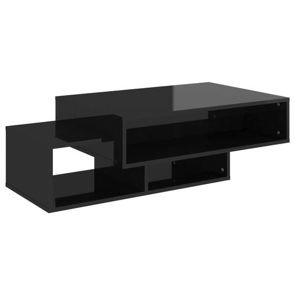 vidaXL Table basse noir brillant 105x55x32 cm bois d'ing&eacute;nierie