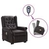vidaXL Fauteuil de massage marron similicuir brillant