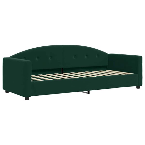 vidaXL Lit de jour avec gigogne et matelas vert fonc&eacute; 80x200cm velours