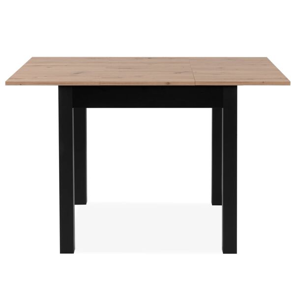 Finori Table &agrave; manger extensible Coburg 80 ch&ecirc;ne artisanal et noir