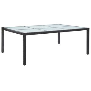 vidaXL Table &agrave; d&icirc;ner d'ext&eacute;rieur Noir 200x150x74 cm R&eacute;sine tress&eacute;e