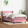 vidaXL Sommier &agrave; lattes de lit avec matelas rose 100x220 cm velours