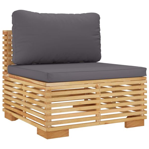 vidaXL Salon de jardin 9 pcs avec coussins Bois de teck solide