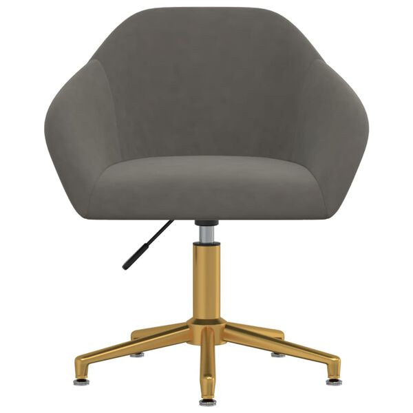 vidaXL Chaise pivotante de bureau Gris fonc&eacute; Velours