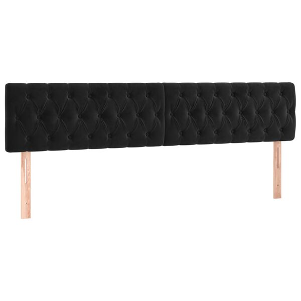 vidaXL Têtes de lit 2 pcs Noir 100x7x78/88 cm Velours
