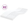 vidaXL Matelas en mousse 2 pcs blanc 100x200 cm 7 zones duret&eacute; 20 ILD