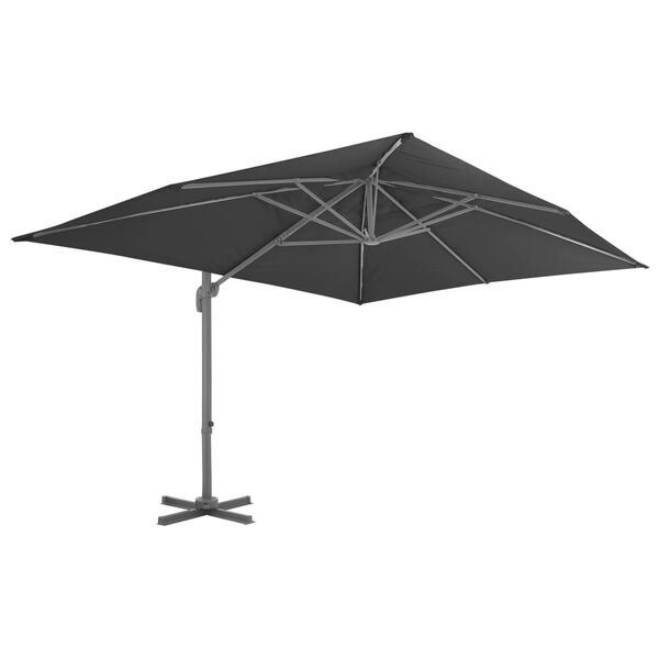 vidaXL Parasol de jardin d&eacute;port&eacute; avec m&acirc;t en aluminium 400 x 300 cm Anthracite