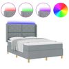 vidaXL Lit &agrave; ressorts avec matelas Gris clair 140 x 200 cm tissu