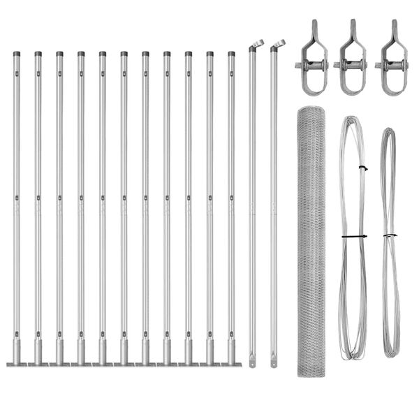 vidaXL Poteau de cl&ocirc;ture. Argent&eacute; 25 x 1,5 m (maille de 25 mm) Acier