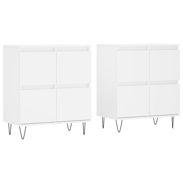 vidaXL Buffets 2 pcs blanc bois d'ing&eacute;nierie
