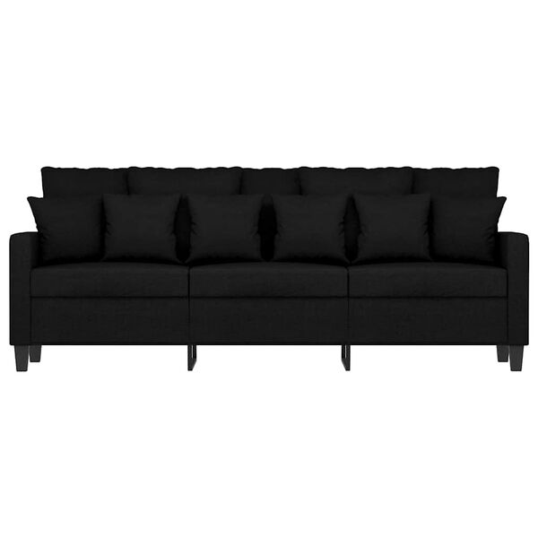 vidaXL Canap&eacute; &agrave; 3 places Noir 180 cm Tissu