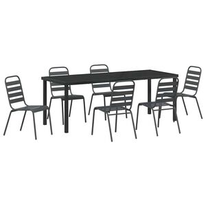 vidaXL Ensemble de salle &agrave; manger pour jardin 7 pcs Anthracite
