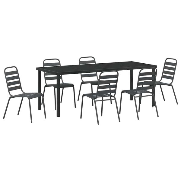 vidaXL Ensemble de salle &agrave; manger pour jardin 7 pcs Anthracite