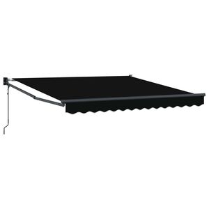vidaXL Auvent R&eacute;tractable Noir 350 x 250 cm Polyester et Aluminium