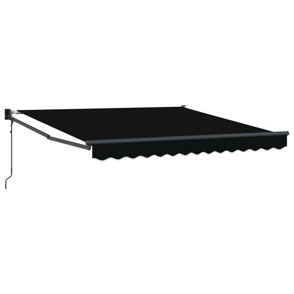 vidaXL Auvent R&eacute;tractable Noir 350 x 250 cm Polyester et Aluminium