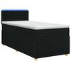 vidaXL Lit boxspring avec matelas Noir 90 x 200 cm Tissu