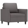 vidaXL Fauteuil avec repose-pied Gris 60 cm Similicuir