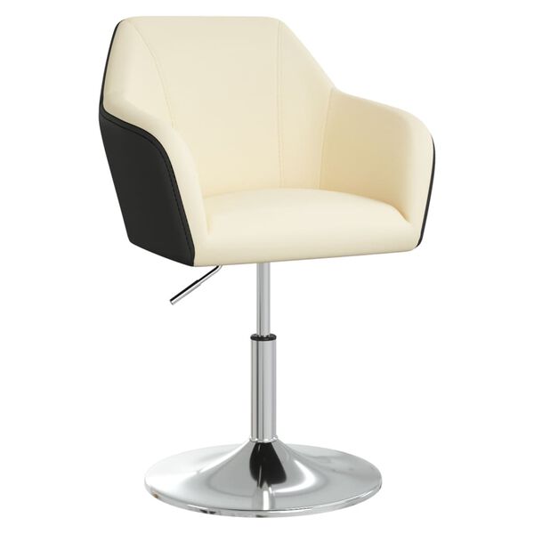 vidaXL Tabouret de bar Crème et noir Similicuir