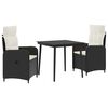 vidaXL Ensemble de Tables Basses 3 pc Noir et blanc cr&egrave;me