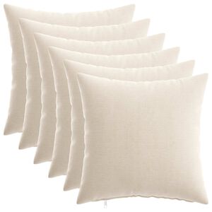 vidaXL Housse de coussin 6 pc HEERLEN Cr&egrave;me 30 x 30 cm Tissu Chenille