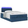 vidaXL Lit ottoman avec matelas et LED bleu 120x190 cm tissu