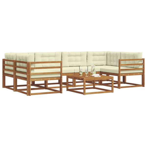 vidaXL Ensemble de canap&eacute;s d'ext&eacute;rieur 7 pcs Naturel et Cr&egrave;me