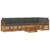vidaXL Ensemble de canap&eacute;s d'ext&eacute;rieur 7 pc Naturel et Anthracite