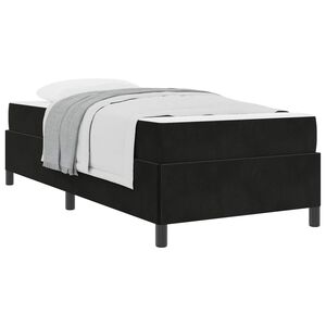 vidaXL Cadre de lit avec matelas Noir 100 x 200 cm tissu