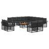 vidaXL Ensemble de canap&eacute;s d'ext&eacute;rieur 14 pcs Noir et Gris fonc&eacute;