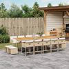 vidaXL Ensemble &agrave; manger de jardin et coussins 15 pcs beige