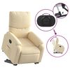 vidaXL Fauteuil inclinable &eacute;lectrique cr&egrave;me tissu