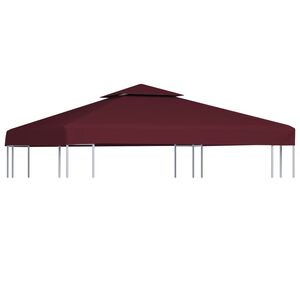 vidaXL Toile sup&eacute;rieure double de belv&eacute;d&egrave;re 310 g/m&sup2; 3x3 m Bordeaux